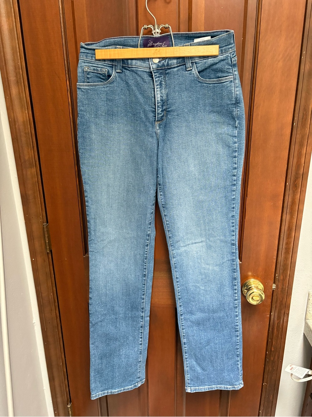 NYDJ Women’s Straight-Leg Jeans in Medium Wash Blue